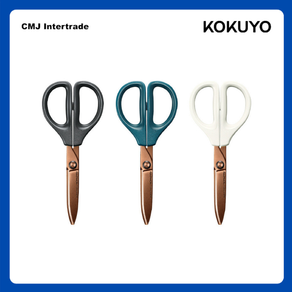 KOKUYO SAXA Scissors Titanium & Glueless กรรไกรไททาเนียม กันคราบกาว กันสนิม ตัดกล่อง ตัดเทป ตัดกระดาษ คุณภาพญี่ปุ่น