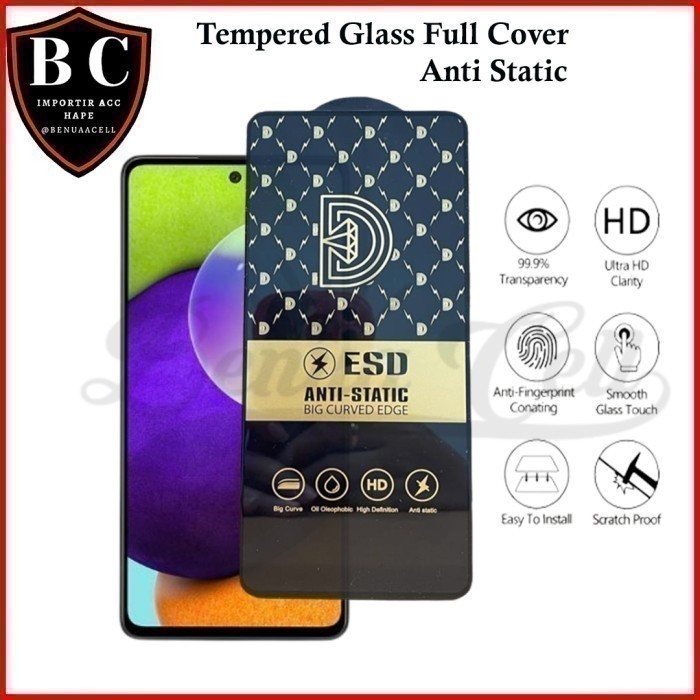 TEMPERED GLASS FULL ANTI STATIC XIAOMI POCO M3 PRO M4 PRO 4G 5G M5S M7 PRO - BC88