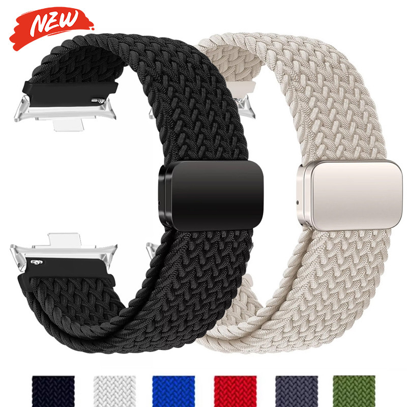 สายรัดไนลอนแม่เหล็กสําหรับ Redmi Watch 6/5/4 ปรับถักกีฬานาฬิกาเปลี่ยนสร้อยข้อมือ Correa สําหรับ Mi band 9 Pro/8 Pro