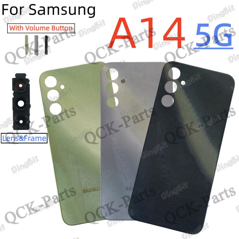 สําหรับ Samsung Galaxy A14 5G A145 แบตเตอรี่ฝาหลังกรณี Wtth Volume ปุ่มเลนส์พร้อมกรอบเปลี่ยน