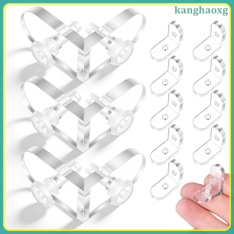 15ชิ้น ตัวยึดมุมอะคริลิกใส ทรงแอล สำหรับกล่องบ้าน ทนทาน ถอดง่าย