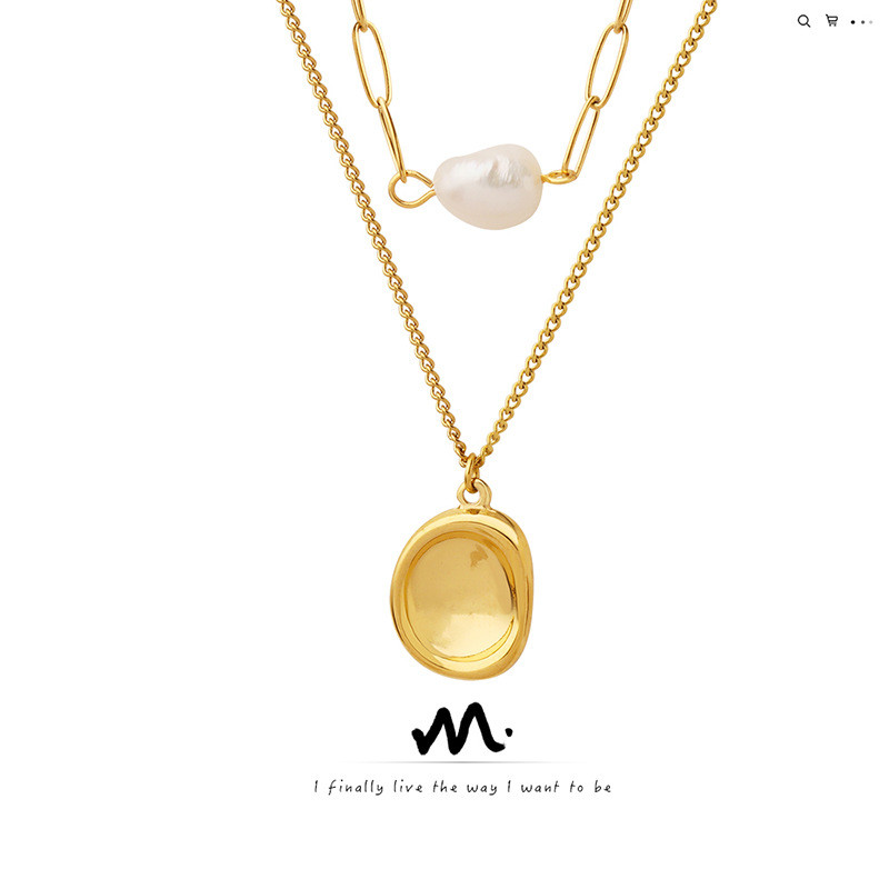 Bump Pendant Double Layer Layered Necklace Female Niche Design Clavicle Necklace