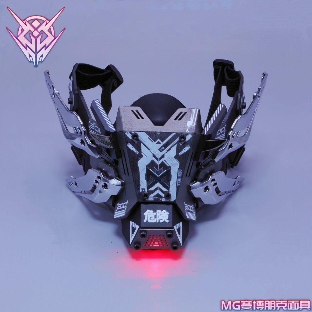 Cyberpunk Commander Mask หล่อยุทธวิธี Mechanical Functional สไตล์คอสเพลย์ชาย Predator Mask