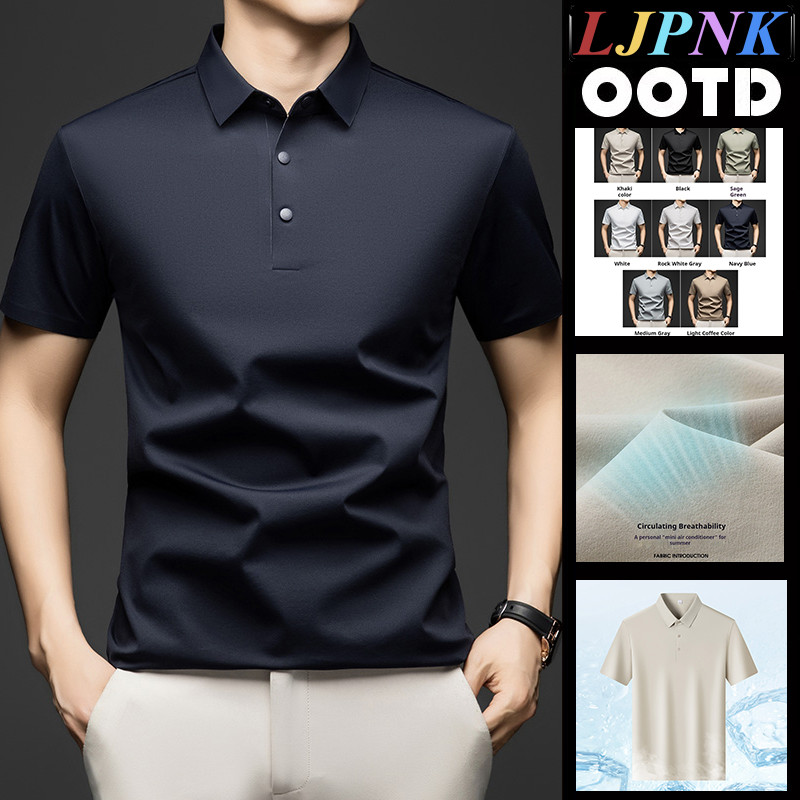 เสื้อโปโลผู้ชายสำหรับงาน มีคุณสมบัติระบายอากาศและแห้งไว ขนาด M-5XL