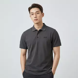 B&R เสื้อโปโลผู้ชาย งานปักประณีต รูปทรงเข้ารูป สีพื้น ธุรกิจเรียบง่าย หล่อ รุ่นใหม่ฤดูร้อน