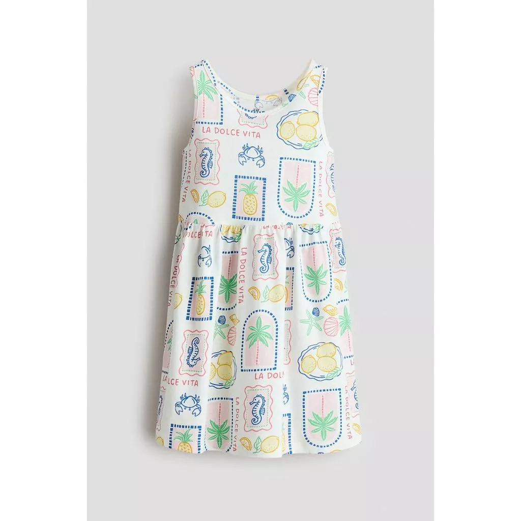 H&M(เอชแอนด์เอ็ม) ชุดเดรสผ้าฝ้ายลายพิมพ์ เด็กผู้หญิง 1157735_28