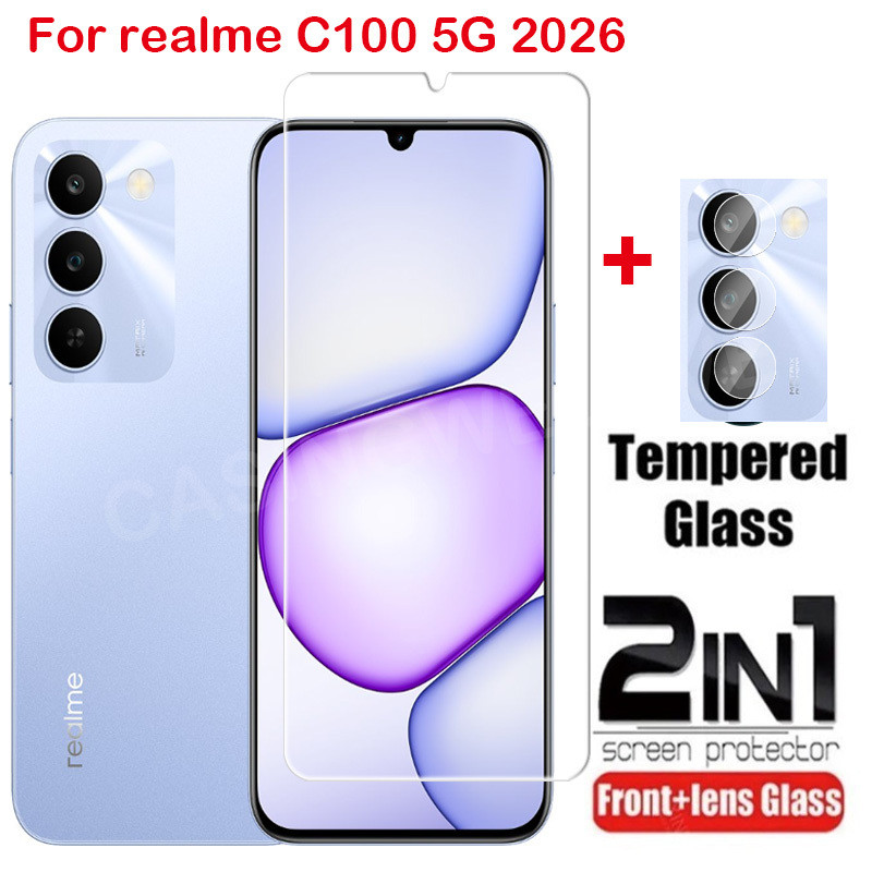 สําหรับRealme C100 5G C100i C83 C100X 4G 5G 2026 กระจกนิรภัยฟิล์มด้านหน้าป้องกันหน้าจอกลับกล้องเลนส์ป้องกันฟิล์ม