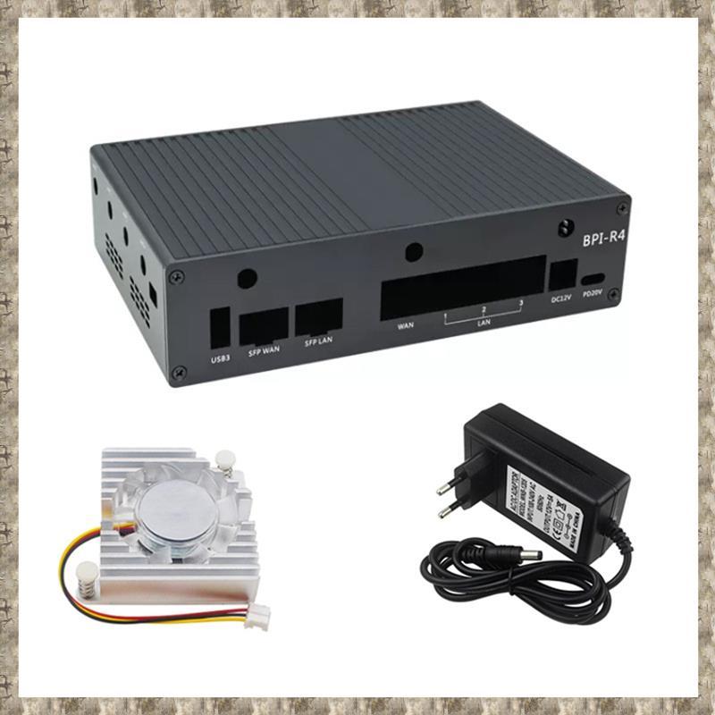 [zv0lma8i] สําหรับ -R4 เคสอลูมิเนียมพร้อมพัดลม 12V 5A แหล่งจ่ายไฟ DC สําหรับ R4 อุปกรณ์บอร์ดพัฒนา EU