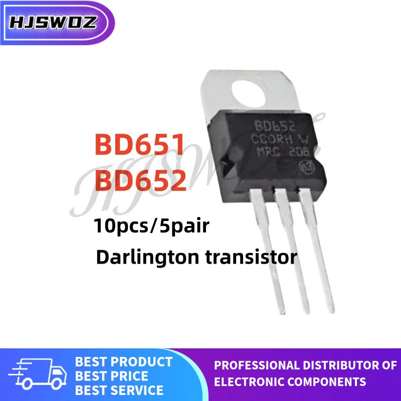 10 ชิ้น/5 คู่แบรนด์ใหม่ BD652 BD651 TO-220 Darlington ทรานซิสเตอร์การจับคู่หลอดในสต็อกชิป ic Z9W4