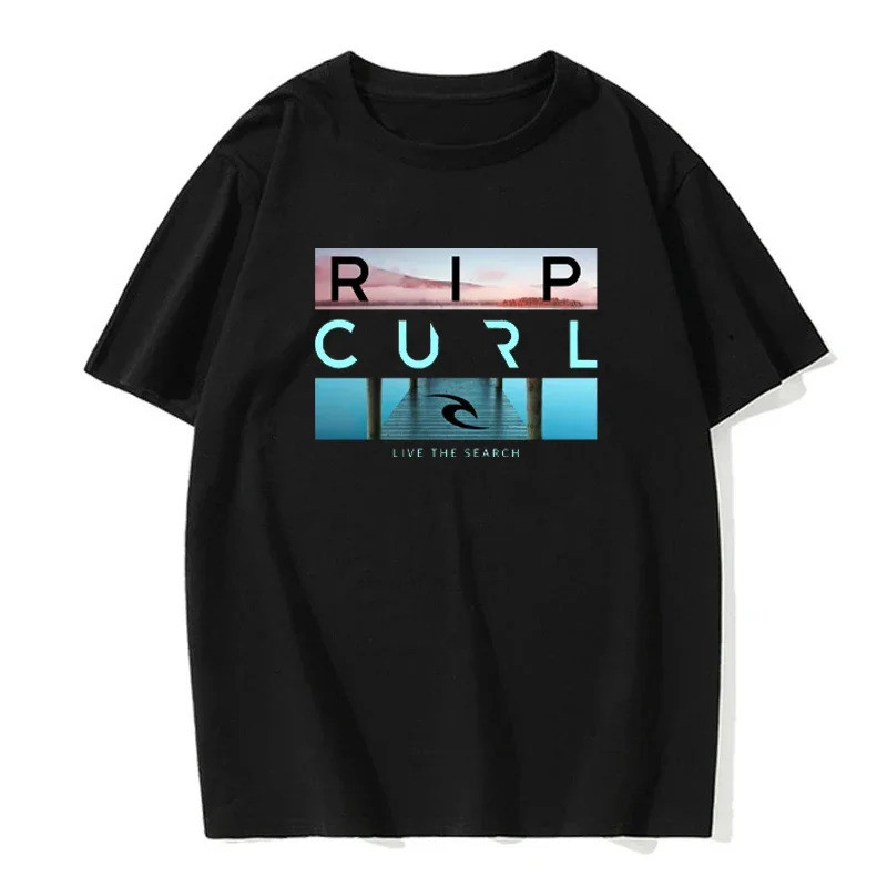 Selling Rip Live The Search Beauty Curl Logo Men'S T-Shirt Cotton Top Fashion Men'S New T-Shirt Casu