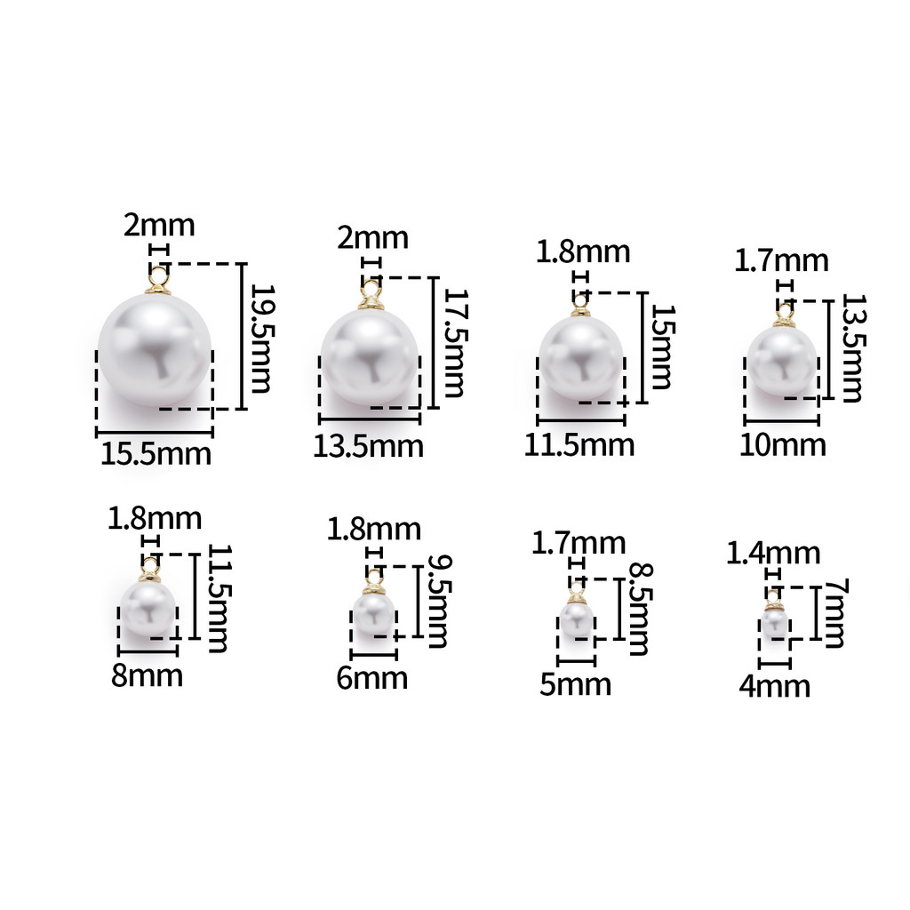 St.kunkka 10ชิ้น จี้มุก ABS ทรงกลม หยดน้ำ มุกมีห่วง สำหรับทำต่างหู สร้อยคอ อะไหล่เครื่องประดับ DIY แฮนด์เมด — صورة 5