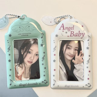 Ins สไตล์ Angel Baby ปีกสีดําผู้ถือบัตร PVC 10 ซม.การ์ดขนาดเล็กจี้ Star Chasing Aidou ภาพถ่ายแสดงพวงกุญแจ