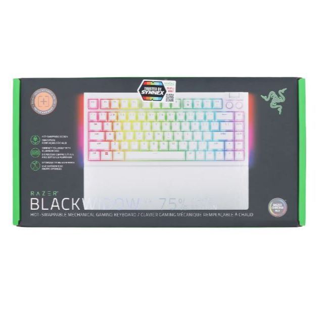 KEYBOARD (คีย์บอร์ด) RAZER BLACKWIDOW V4 75% (WHITE) (RAZER ORANGE SWITCH - RAZER CHROMA RGB - EN) H