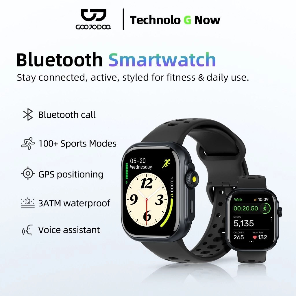 GOOJODOQ GPS+Alexa Smart Watch 3ATM กันน้ําสําหรับกีฬากลางแจ้งการตรวจสอบสุขภาพ