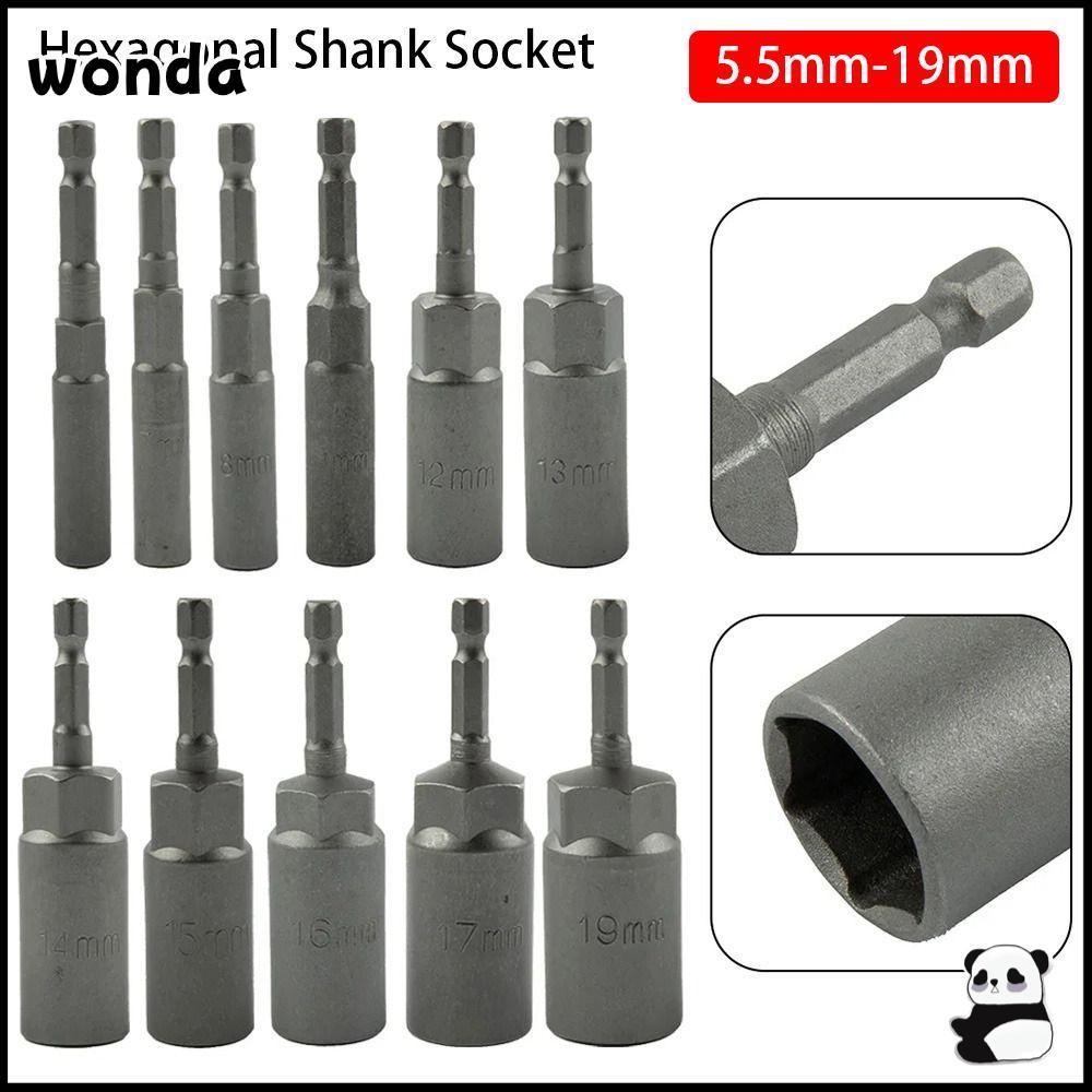WONDA 1 ชิ้น Key เจาะอะแดปเตอร์ Bit, 1/4 "Hex ไดรฟ์ซ็อกเก็ต Hex, 80 มม.ความยาว Magnetic Nut ไขควง 5.