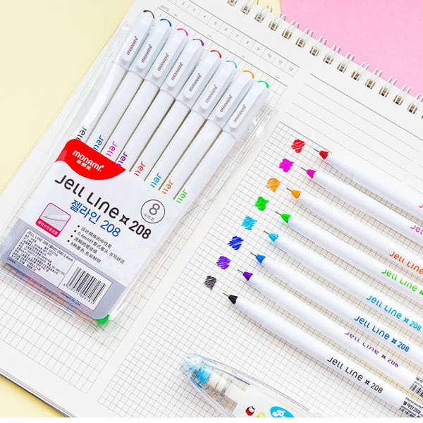 ปากกาเจล ปากกาเจลสี Monami monami208 ปากกาสี Hook Line ปากกา 0.4 มม.คู่มือ Monami สีเจลหลอดปากกาสีน้