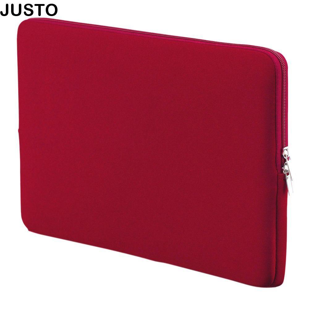 JUSTO Notebook Cove, Black/Dark Blue/Red Zipper Bag Laptop Sleeve , Portable 13 Inch Soft Cushion Ca