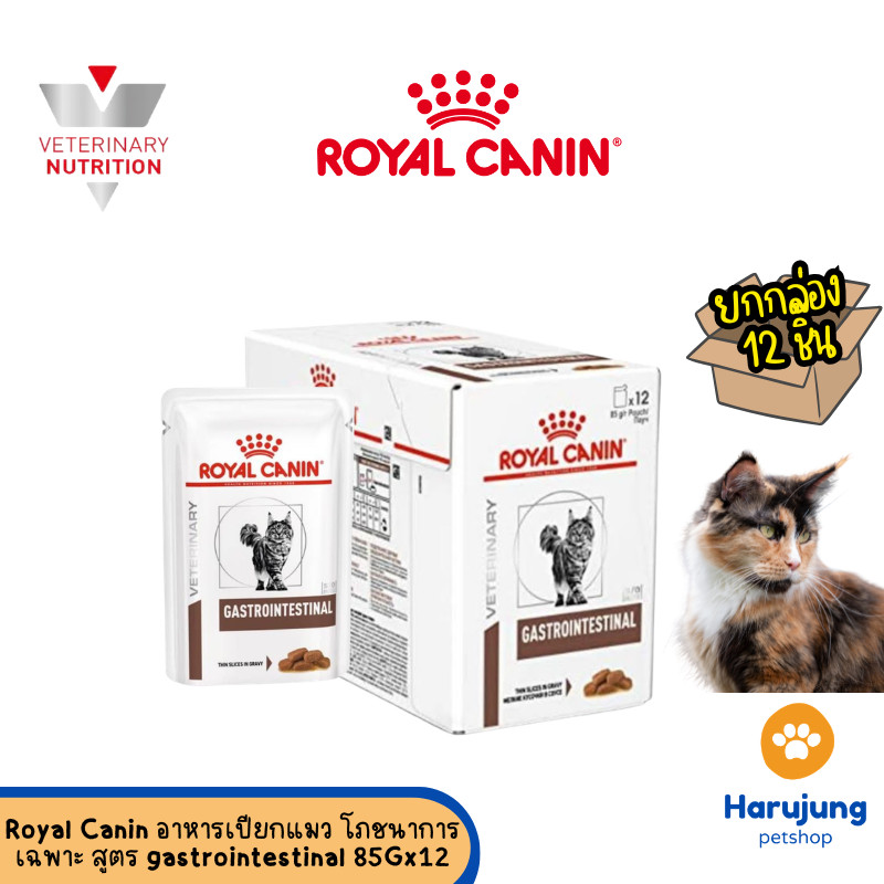 [ ยกกล่อง 12 ซอง ] Royal Canin Gastrointestinal อาหารแมวดูแลระบบทางเดินอาหาร 85g