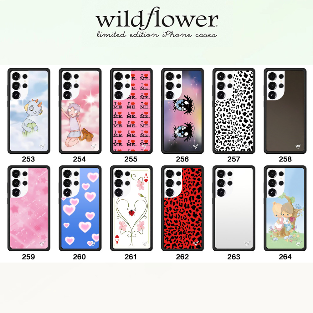 SAMSUNG เคสโทรศัพท์ดอกไม้ป่าเหมาะสําหรับSamsung Galaxy S26 S25 S24 S23 Ultra hard ShellฉุกเฉินIntercom I Heart Meรวมทุกอย่างเคสป้องกันการตกWF
