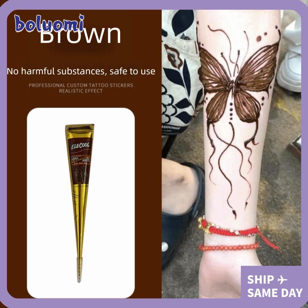 โบลูโอมิ เฮนน่าสำหรับสัก, สีดำที่ลงได้ง่ายและสะดวกในการใช้, ส่วนผสมสำหรับสักลาย temporary และ semi-permanent