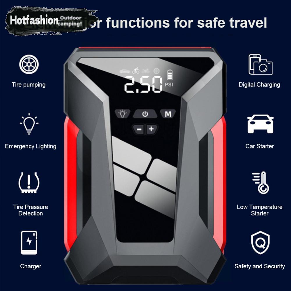 แบตเตอรี่สํารองฉุกเฉิน 12V พร้อม Auto-Shutoff ยาง Inflator Jump Starter แบตเตอรี่ Pack สําหรับรถยนต์รถบรรทุก SUV ของขวัญสําหรับชาย