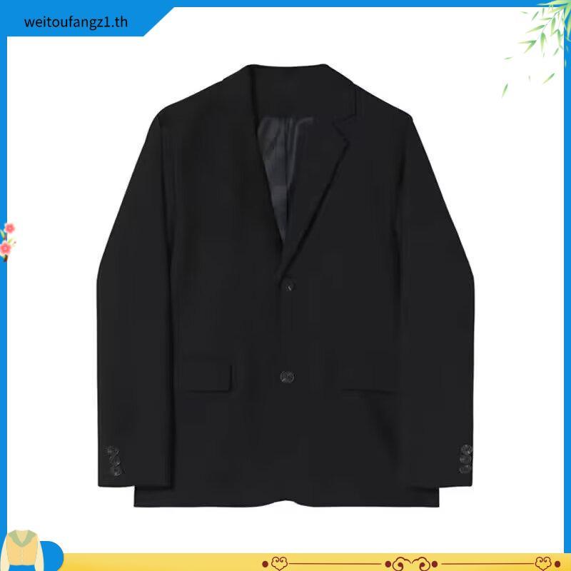 S-5xl เกาหลี Basic Blazer ผู้ชายสีดําลําลองหลวมธุรกิจ Plus ขนาดเสื้อสูท