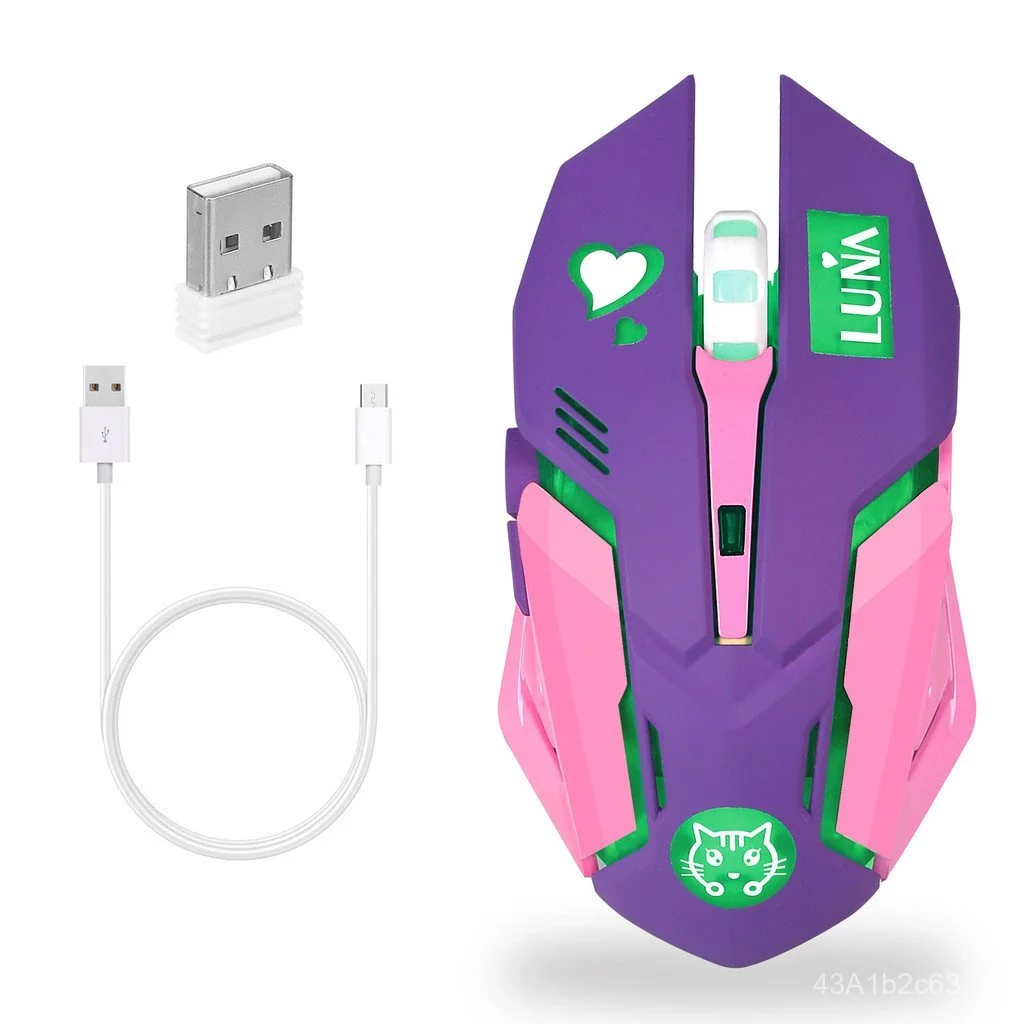 เมาส์เกมมิ่งไร้สาย RGB ชาร์จไฟได้ USB thumbnail 6
