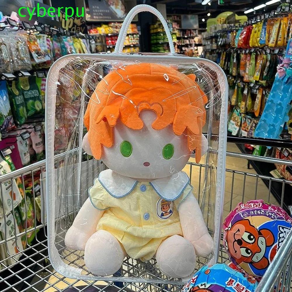 CYBERPULLSE 40cm Doll Ita Bag, PVC Thicken Cotton Doll Display Storage Bag, Fashion Dust Square Clea