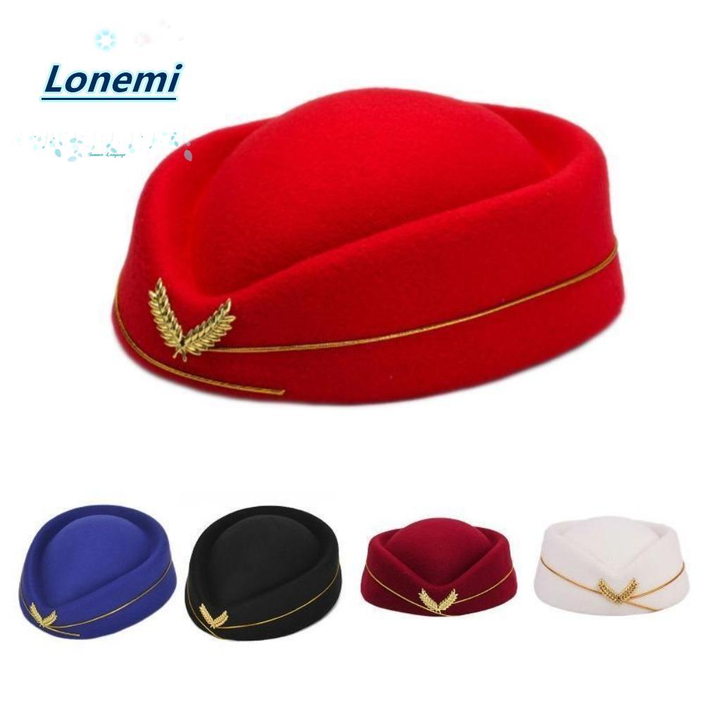 LONEMI Air Hostess เลдี้หมวกเบเร่ต์สำหรับการทำงาน