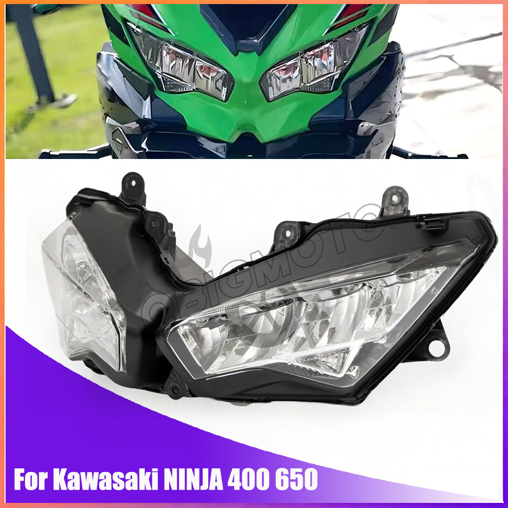 LED HeadLight Assembly ไฟหน้ารถจักรยานยนต์สําหรับ Kawasaki NINJA 400 650 EX400 EX650 ZX6R ZX-6 ZX636