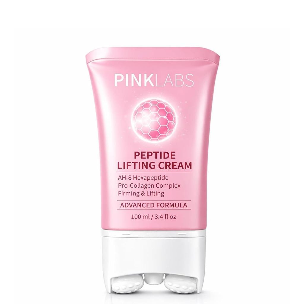 PINKLABS ครีมกระชับคอพร้อมลูกกลิ้ง, เปปไทด์และคอลลาเจน Body Care สําหรับ Crepey , Ah-8 ครีมกระชับคอส