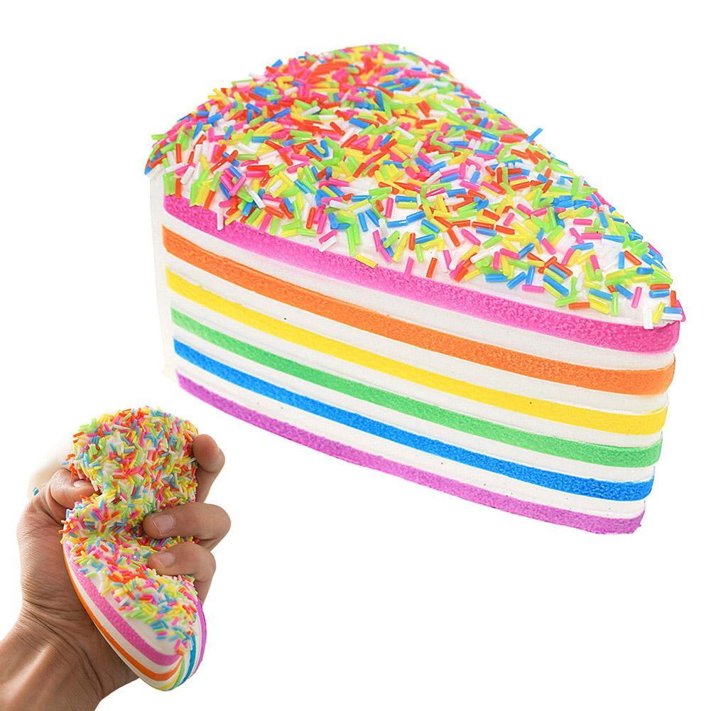 Squishies 5.5 นิ้วเค้ก Rainbow Jumbo Slow Rising Kawaii Scented Cheese Squishies วันวาเลนไทน์ความเครียดบรรเทาของเล่นเด็ก