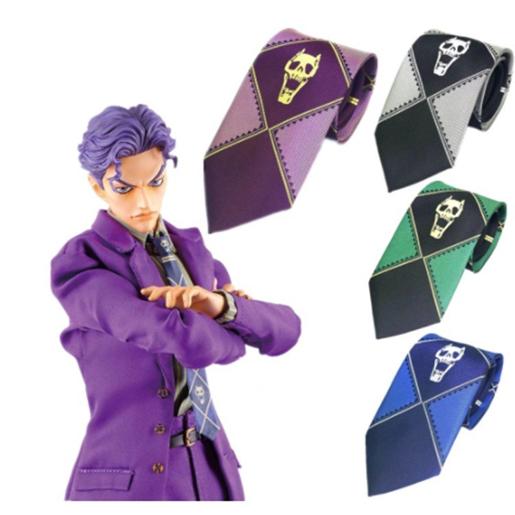 อะนิเมะ JoJos Bizarre Adventure Kira Yoshikage คอสเพลย์เครื่องแต่งกาย Props Skull Tie ของขวัญสําหรับ