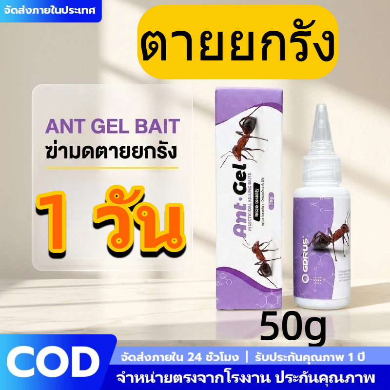 ยามดสูตรไมโครท็อกซิก 30g/50g เจลกำจัดมดปลอดภัยต่อสัตว์เลี้ยงและเด็ก ไม่มีกลิ่นฉุน เข้าถึงร่องตู้ มดตายต่อเนื่อง COD