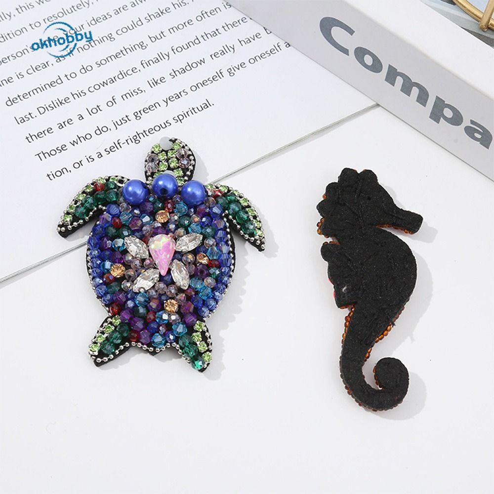 okhobby แพทช์ลูกปัด, Seahorse Crab Marine Animal Patch, รูปแบบเครื่องประดับปลาดาว Handmade การ์ตูนแพทช์สําหรับ DIY Craft & ผ้าตกแต่ง ราคา ถูกที่สุด ดีลบีเคเค