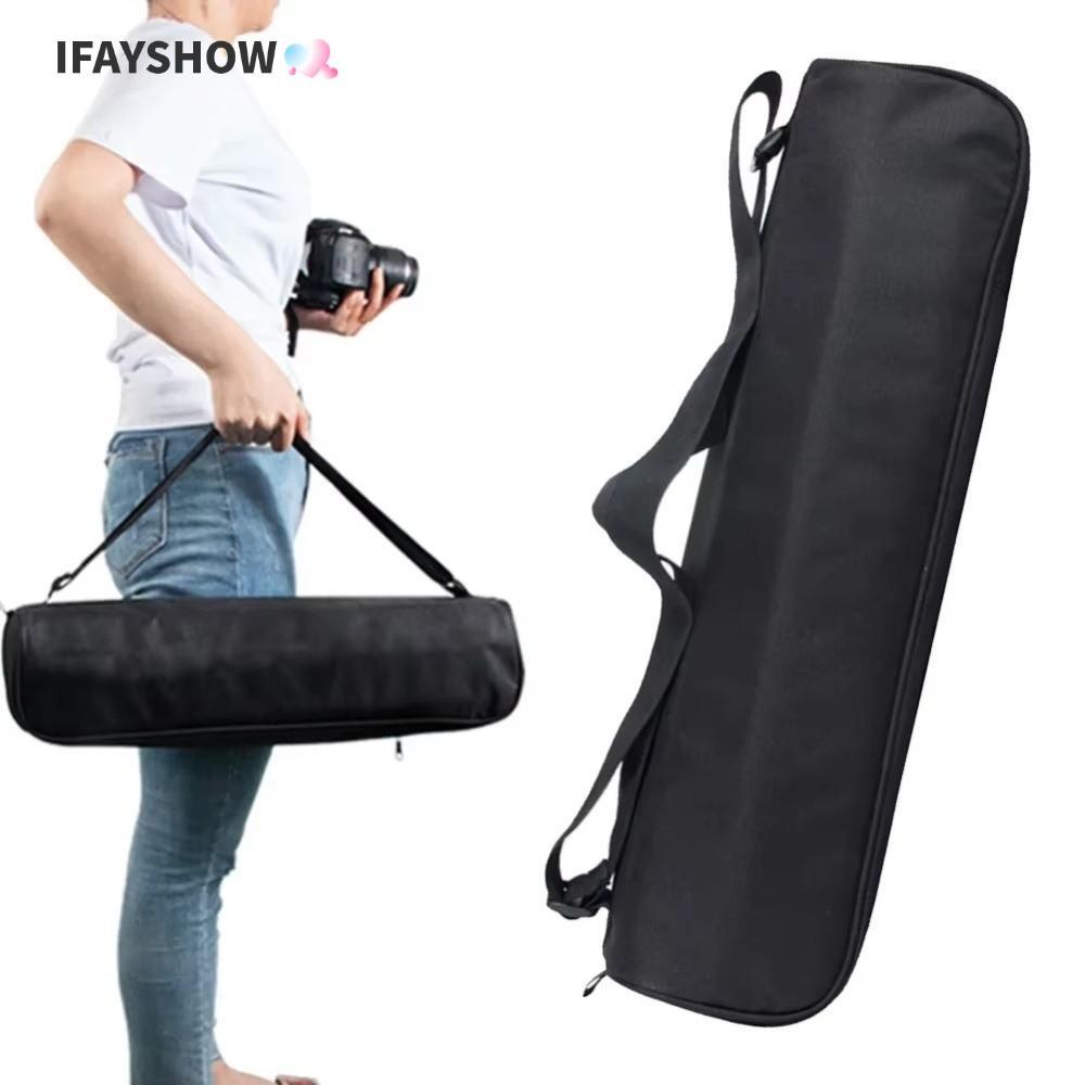 IFAYSHOW กระเป๋าถือขาตั้งกล้องแบบพกพาสีดํา (40-84 ซม.) ผ้าพร้อมสายคล้องกระเป๋าถือกระเป๋าไมโครโฟน Stands Storage