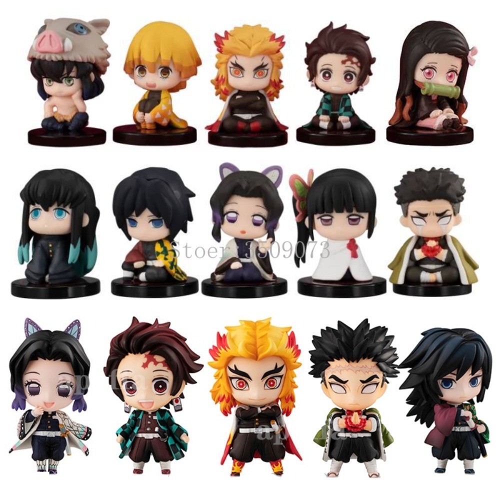 5 ชิ้น/เซ็ต Demon Slayer : Kimetsu ไม่มี Yaiba Nezuko Zenitsu Tanjirou Giyuu Inosuke Kyoujurou Actio