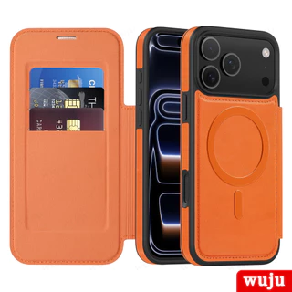 วูจู กระเป๋าสตางค์หนังพลิกเคสแม่เหล็กเข้ากันได้สําหรับ ไอโฟน 17 16 15 14 13 12 11 มือโปร สูงสุด พร้อมช่องเก็บของหลายการ์ด, บาง, ป้องกันการหล่นและทนต่อกา
