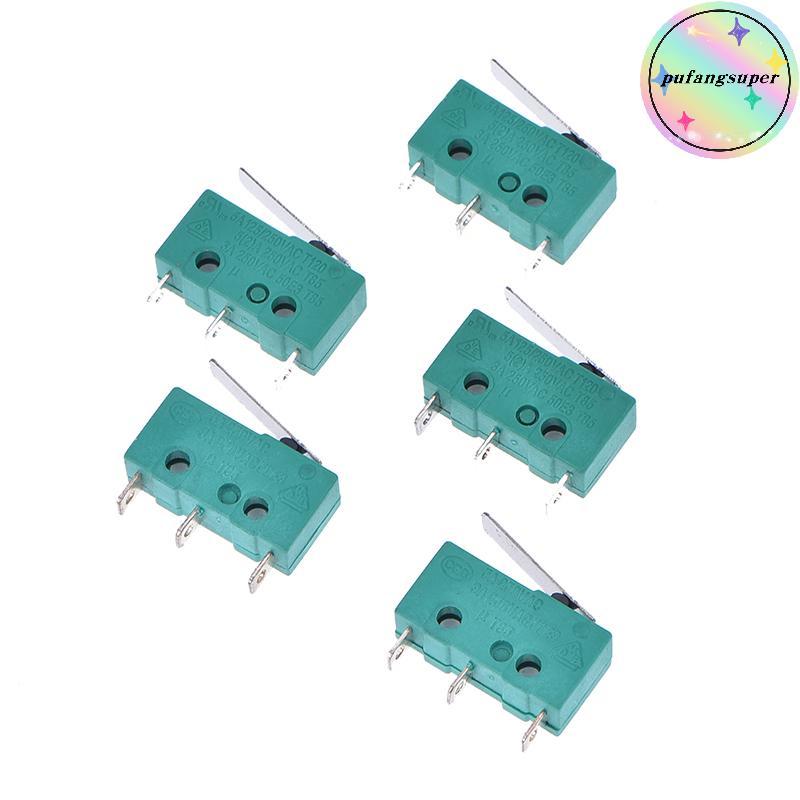 Pufangsuper 5 ชิ้น micro ลิมิตสวิตช์แขนคันโยกยาว subminiature kw4-3z-3 snap action TH
