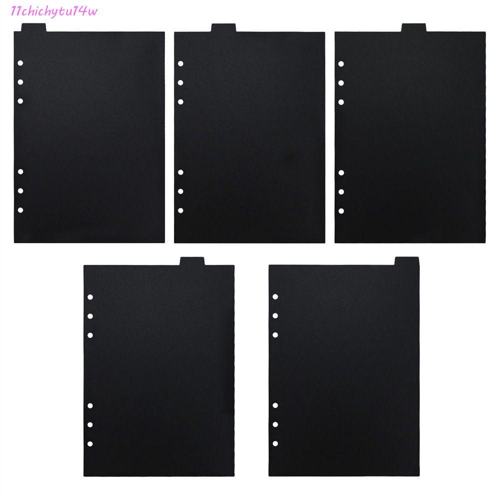 CHICHYTU14W Index Divider 6 หลุมหน้ากระดาษด้านใน Dividers Planner A5 A6 A7 สีดํา Binder Index Separa