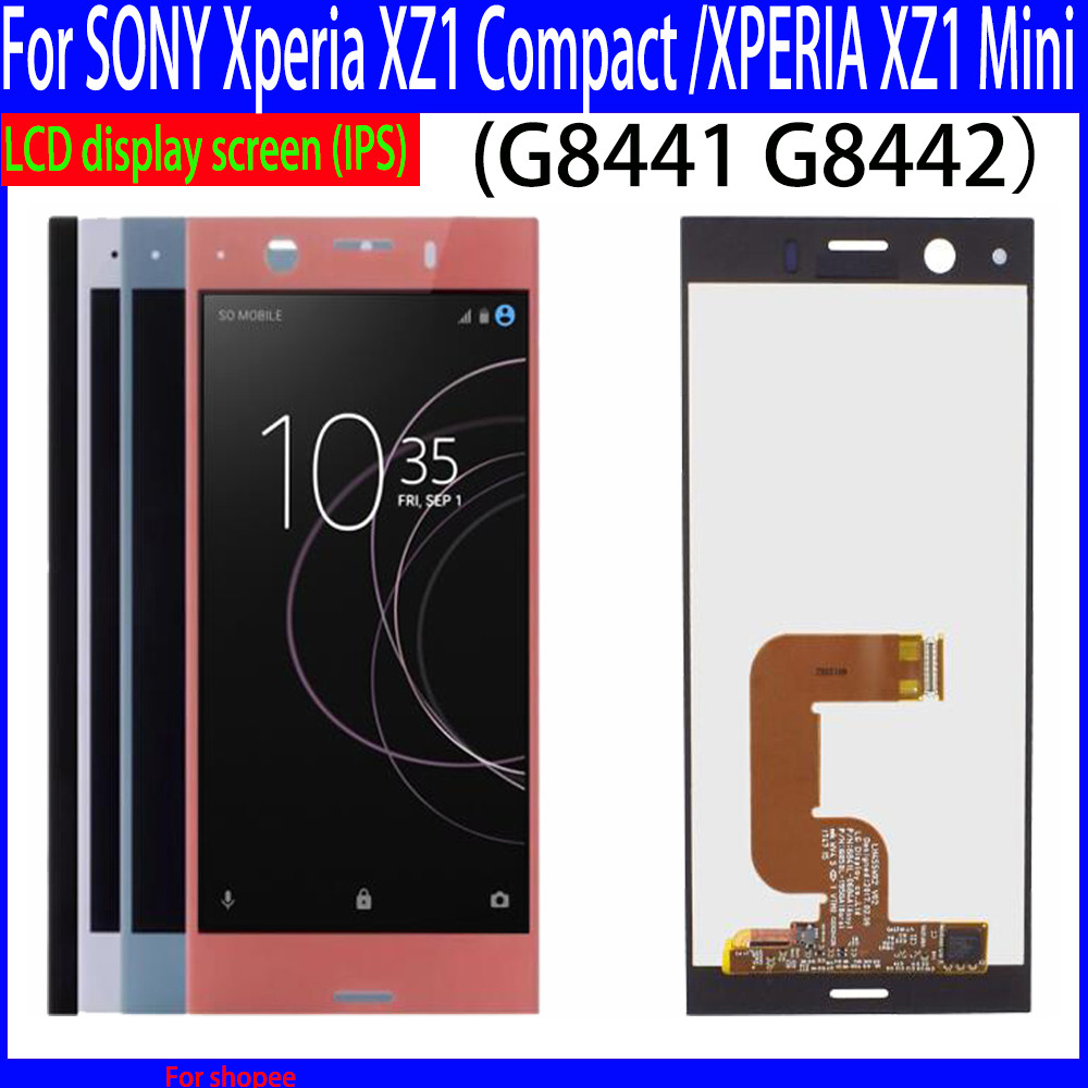 หน้าจอสัมผัส LCD สําหรับ SONY Xperia XZ1 ขนาดกะทัดรัด/SONY XPERIA XZ1 Mini Complete 4.6 "หน้าจอ LCD 