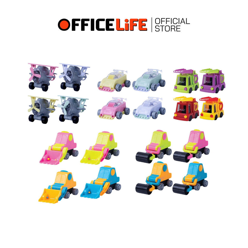 Master Art กบเหลาดินสอ ลายของเล่น รุ่น Airplane / Fire Truck / Racing Car / Excavator / Rord Rller (