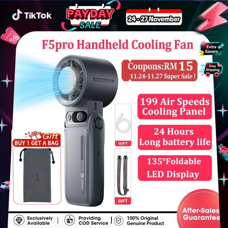 EXCLUSIVE DEAL JAMAY F5pro พัดลมระบายความร้อนแบบพกพา l พัดลมมือถือแบบพกพา | คูลลิ่งความเร็วสูง ​​พัด