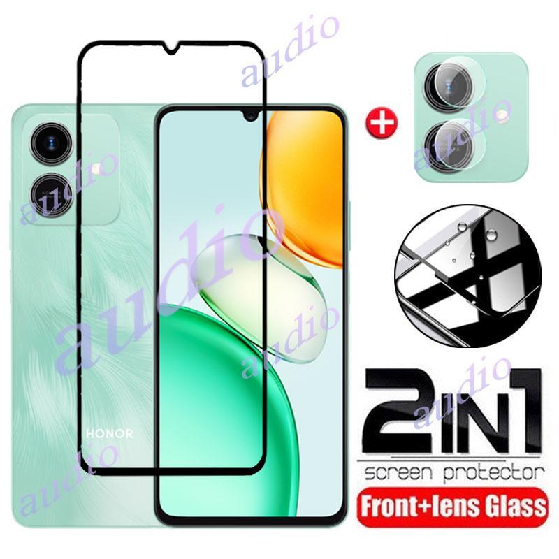 HONOR Play10 4G 2in1 ฟิล์มกระจกนิรภัยสําหรับHonor Play 10 Play10 4Gป้องกันหน้าจอนุ่มHDกล้องเลนส์ฟิล์