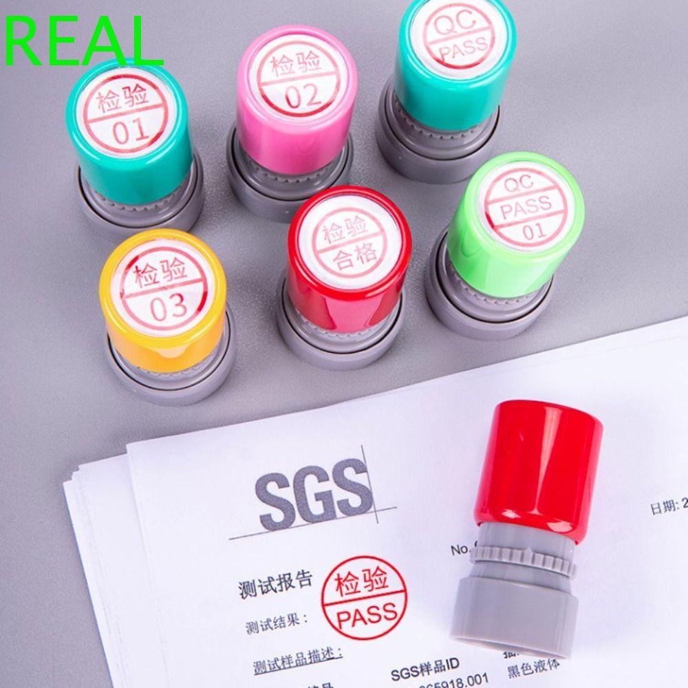 REAL QA QC Inspect Stamp, Self-Inking แกะสลักคุณภาพ PASS Stamp, Pocket OQC IPQC การจัดตําแหน่งคุณภาพ