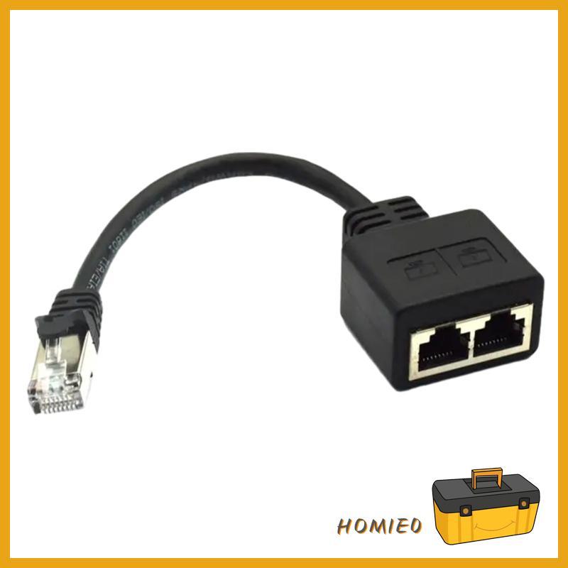 HOMIE0 RJ45 Ethernet Cable Splitter เครือข่ายอะแดปเตอร์สาย Ethernet Splitter 1 ถึง 2 สําหรับ LAN Eth