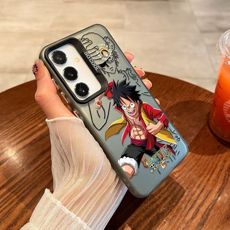 เหมาะสําหรับ Samsung S25 เคสโทรศัพท์เกาหลี Happy Abs Luffy Galaxy Premium S24ULTRA Ace S23/H12.23