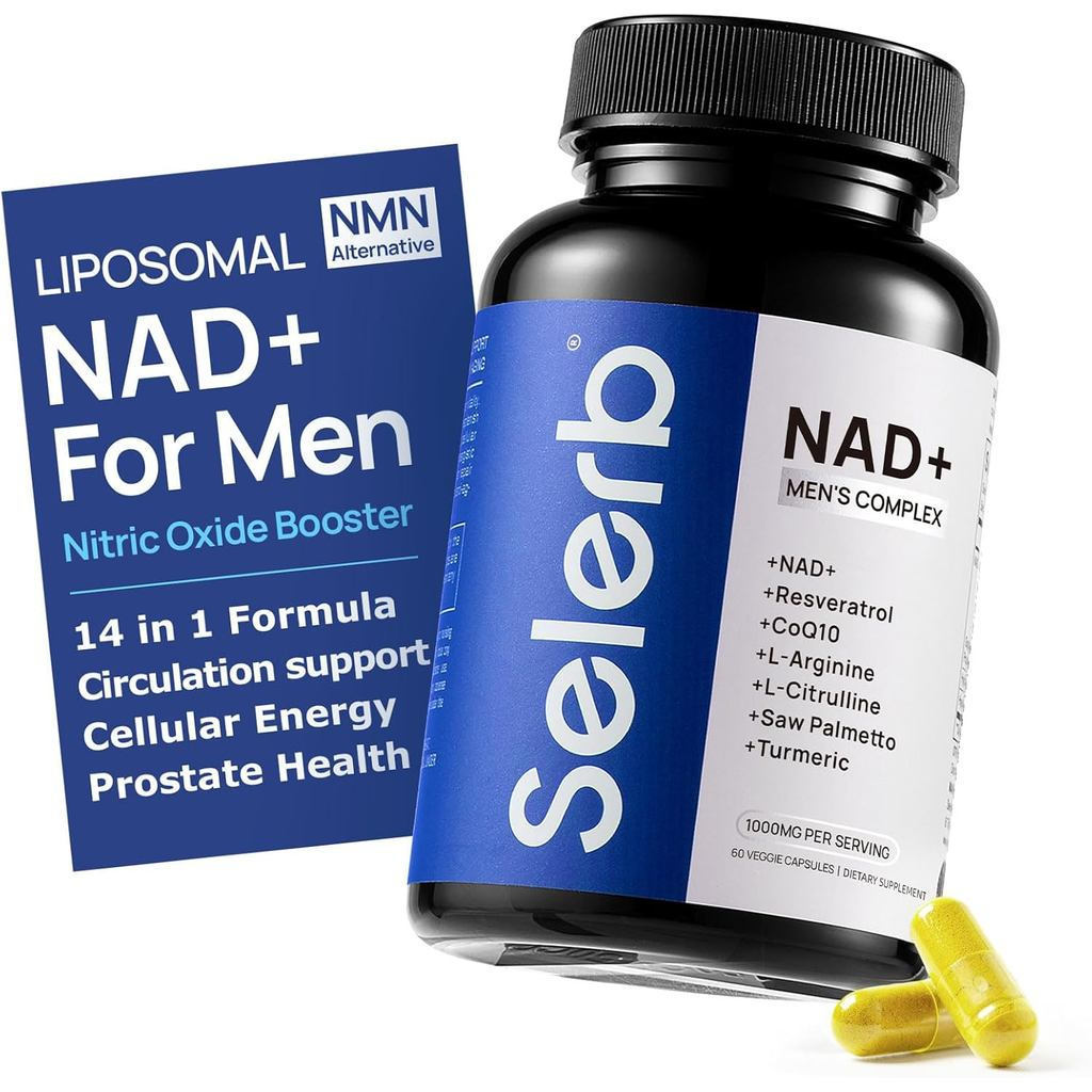 NAD+ s for Men – Nitric Oxide Prostate Health s for Men with Resveratrol, CoQ10, L Citrulline and Ly