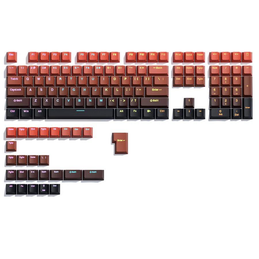 XVX Crimson Fortune Gradient Keycaps OEM Profile Double Shot Shine ผ่าน PBT Keycap 134-Keys