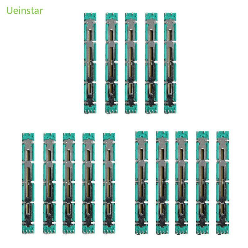 Uein 5 ชิ้นศาสตราจารย์ Potentiometer A10K A20K A50K Original Duplex Potentiometer Mixer Fader 75 มม.
